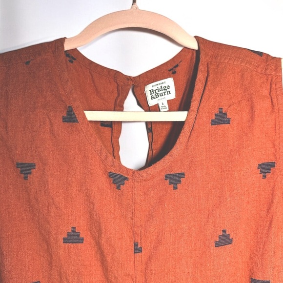 Oversized Bridge & Burn Sustainable Orange Aztec Sleeveless Jumpsuit L Overalls - Picture 4 of 6